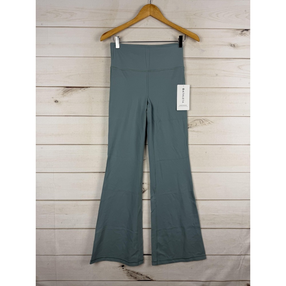 Athleta Elation Flare Pants Womens SP Green High Rise Yoga Ankle Leggings Petite
